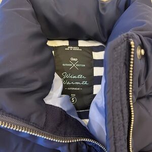 GAP Puffer Vest Womens S Navy  Water Resistant Cold Control‎ Full Zipper